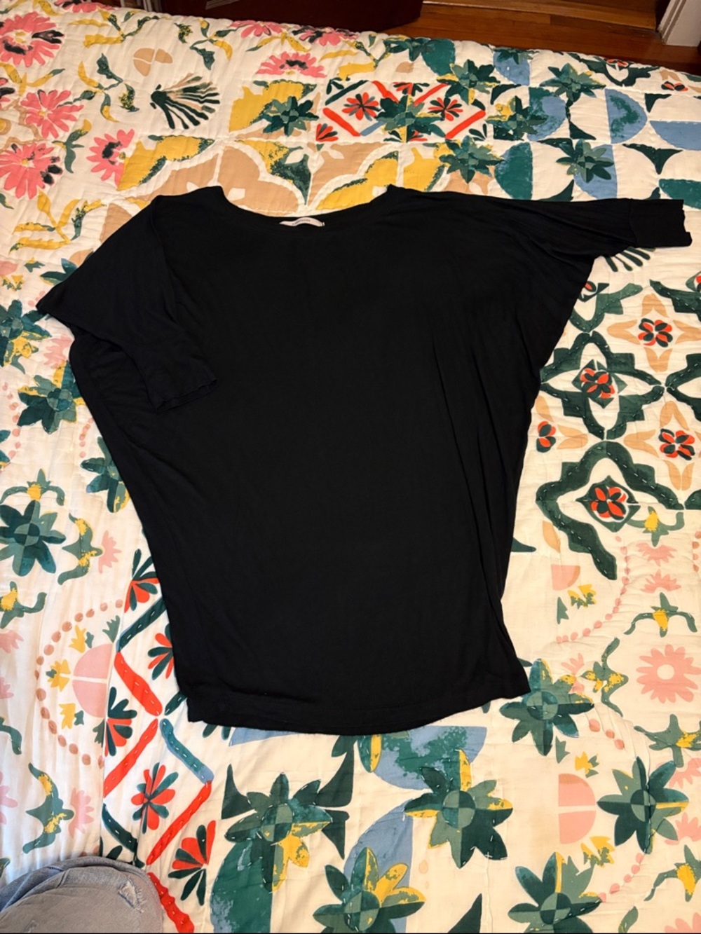 41 Hawthorn Black Dolman Sleeve Tunic Top